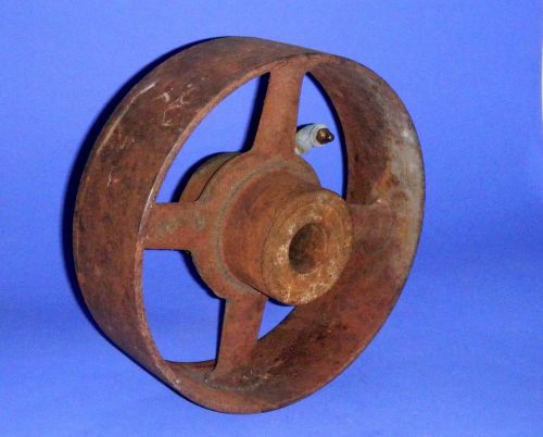 Antique flat belt pulley - 3 1/8&#034; wide, 10&#034; diameter with 1 5/16&#034; center hole for sale