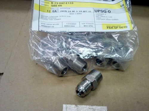 Stainless steel fitting, 3/8&#034; n.p.t. male x 3/8&#034; male flare, # s88-66 for sale
