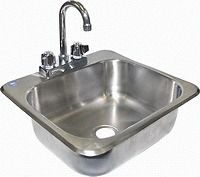 Drop-in hand sink stainless steel 16&#034;x15&#034; w/ *no lead* faucet for sale