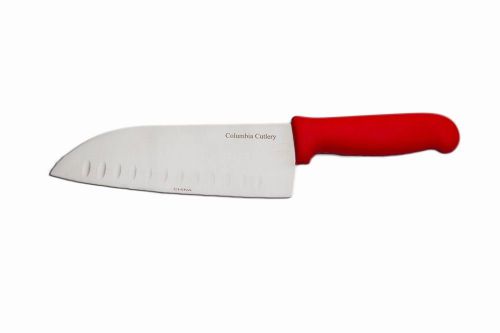 7.5&#034; columbia cutlery santoku knife - red handle - brand new and very sharp!! for sale