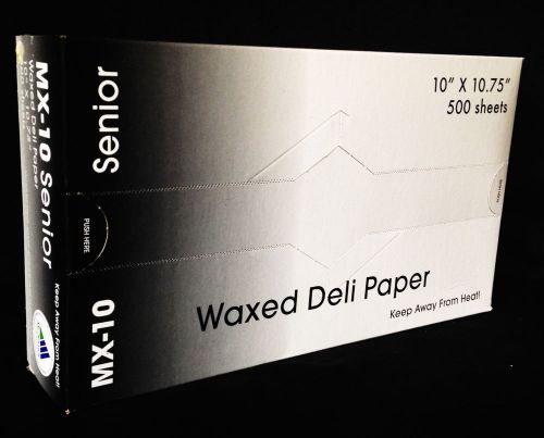 Senior MX-10 Waxed Deli Food Paper Catering Restaurant (10&#034; x 10.75&#034;) 500 Sheets