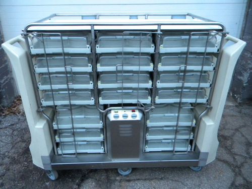 Awesome melform 18 tray warmer food storage transport unit/cart w/battery supply for sale