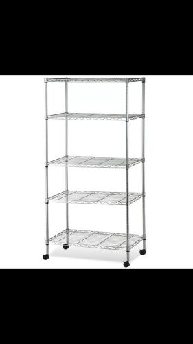 New Silver Commercial Shelf Adjustable Steel Wire Metal Shelving Rack USA