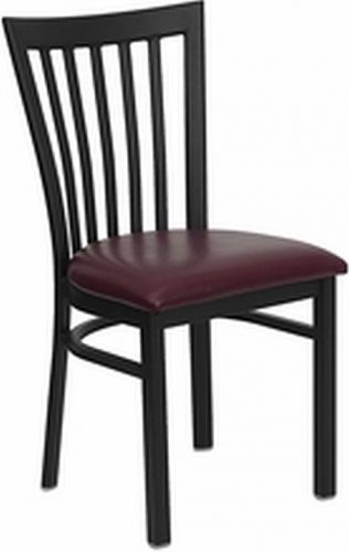 New metal designer restaurant chairs w burgundy  vinyl seat **lot of 24 chairs** for sale