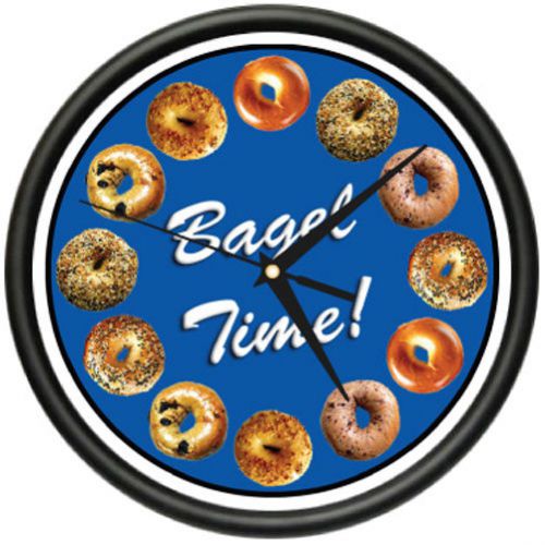 BAGEL Wall Clock shop store nyc hot fresh bagels sign