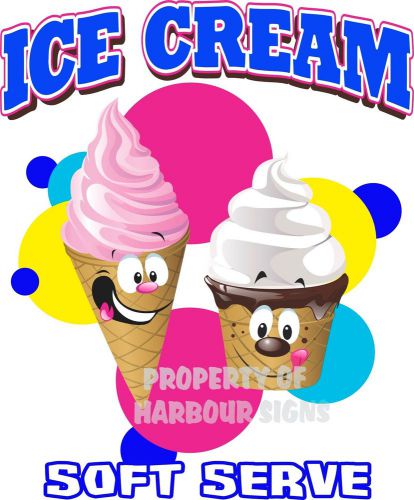 Ice Cream Soft Serve Decal 14&#034; Concession Restaurant Food Truck Cart Sticker