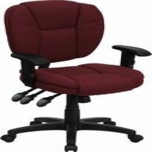 Flash Furniture GO-930F-BY-ARMS-GG Mid-Back Burgundy Fabric Multi-Functional Erg