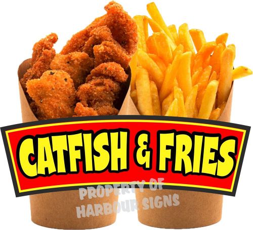 Catfish &amp; fries 14&#034; decal concession food truck vinyl menu sign sticker for sale
