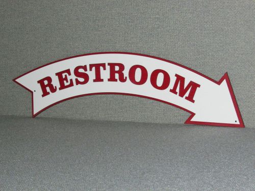 Large Old Fashioned Vintage Style Restroom Right Pointing Arrow Wall Sign