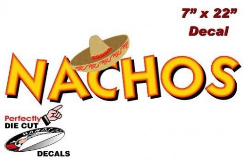 Nachos sumbrero 7&#039;&#039;x22&#039;&#039; decal for concession trailer or movie theater stand for sale
