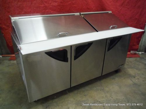 New Turbo Air 72&#034; Refrigerated Sandwich Prep Table on Casters, TST-72SD