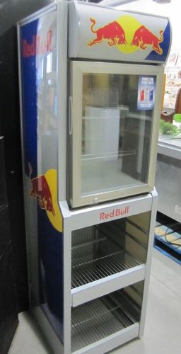 Red Bull Refrigerator Fridge with Stand Storage Store Display or Home USE VV3