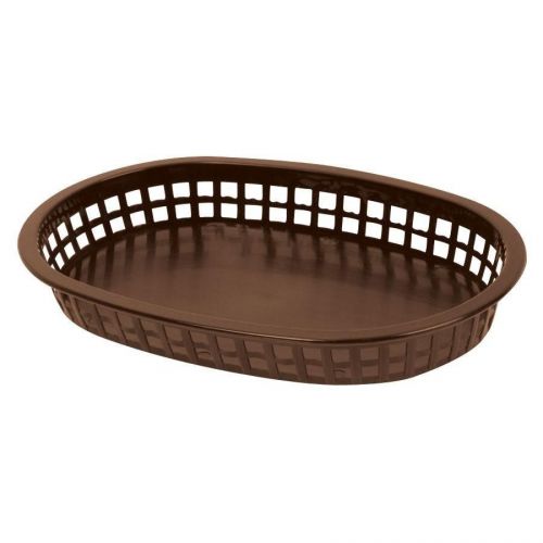 X48 RESTAURANT OVAL FOOD BASKETS - BROWN / LOT OF 48
