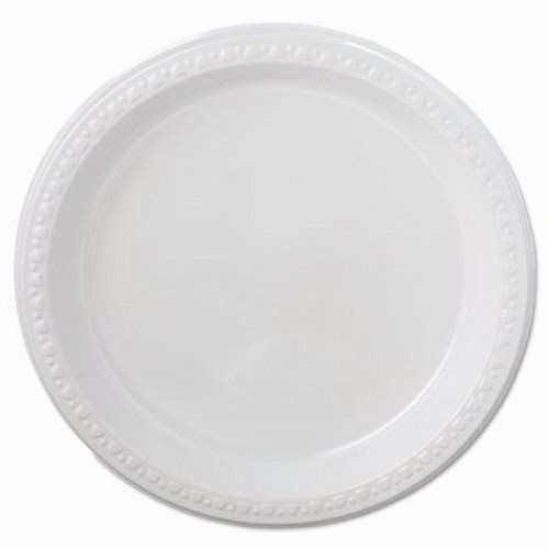 Chinet Plastic Plates, 9&#034;, White, Round, Heavyweight (HUH81209)