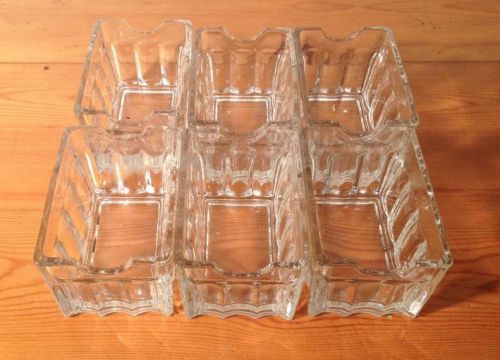 Clear Glass RESTAURANT WARE SUGAR CADDY TEA HOLDER Lot 6 Mint Condition
