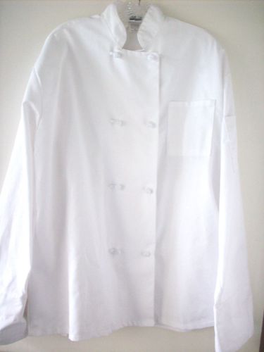 FAME CHEF XL White Unisex Chef&#039;s Jacket Coat Polyester &amp; Cotton