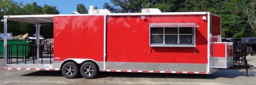 Concession trailer 8.5&#039; x 30&#039; smoker event bbq catering enclosed (red) for sale