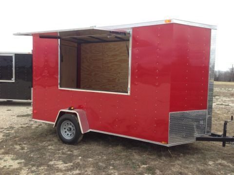 Concession trailer 6x12  enclosed trailers cargo texas  in stock black or red for sale