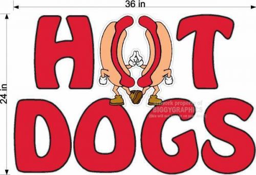 LARGE DANCING HOT DOGS VINYL GRAPHIC DECAL CONCESSION