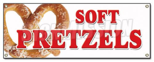SOFT PRETZELS BANNER SIGN pretzel stand cart signs fresh hot baked big huge