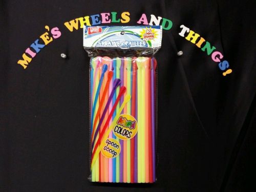 ??80-COUNT SNO/SNOW CONE/SHAVE ICE/ICEE SPOON STRAWS /CIRCUS SUPPLIES 9in??
