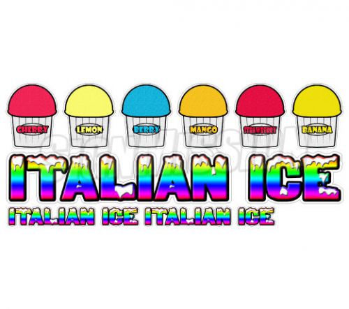 ITALIAN ICE II 7 Concession Decals + 2 FREE cart trailer stand sticker supplies