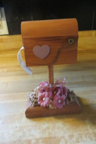 Hand made custom wood mailbox stamp dispenser lift lever to insert postage stamp for sale