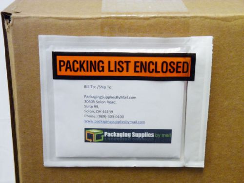 5000 Packing list slip Holders Enclosed Pouch 4 1/2&#034; x 5 1/2&#034; Back side load
