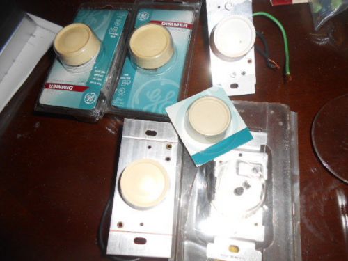 5 DIMMER SWITCHES NEW &amp; USED GE &amp; 3 DIMMER KNOBS(NOT SHOWN)