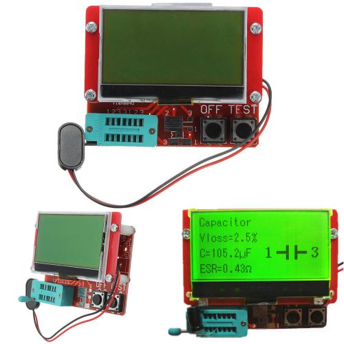 12864 LCD Graphics Transistor Tester Diode Capacitance ESR Meter MOS/PNP/NPN