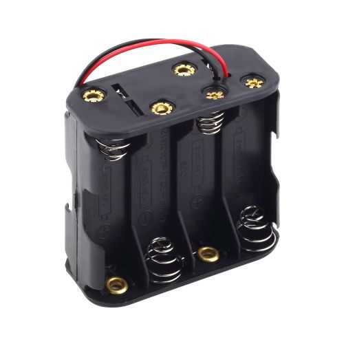 1 PC New 8 AA 2A Battery 12V Clip Holder Box Case with 6inch Wire Leads Black ^T