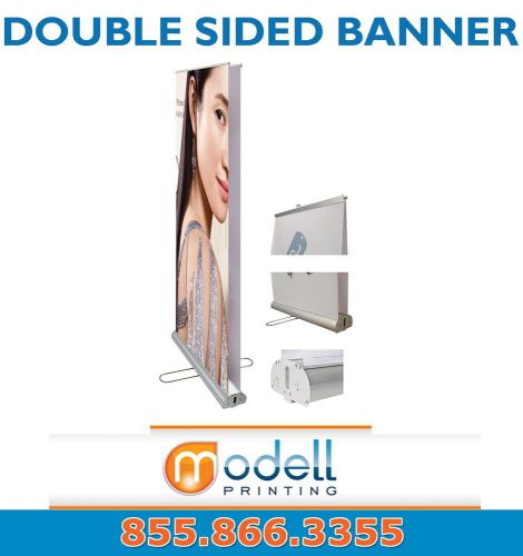 33&#034; WIDE Trade Show Retractable Banner Stand Double Signage Portable Roll Up