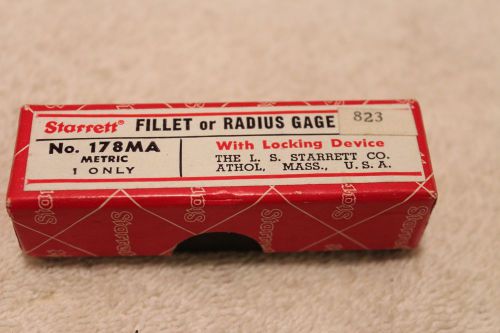 Starrett fillet or radius gage with locking device 172ma metric in original box for sale