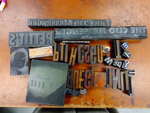 lot of assorted block type and some cuts with metal type look collectable