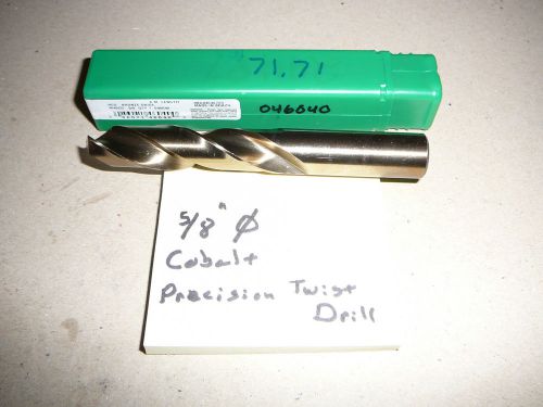 NEW - 5/8&#034; diameter Cobalt Screw Machine Length Drill by Precision Twist Drill