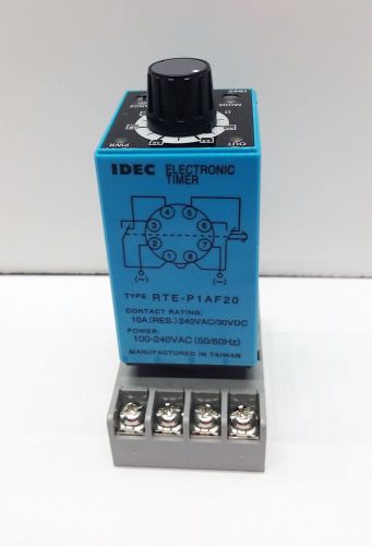 IDEC Electronic Multifunction Timer RTE-P1AF20 100-240VAC with Base 8 Pin