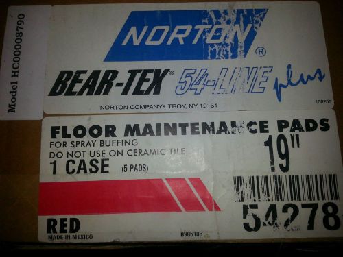 Norton 19&#034; Red Buffer Pads/1 Case(5pcs)