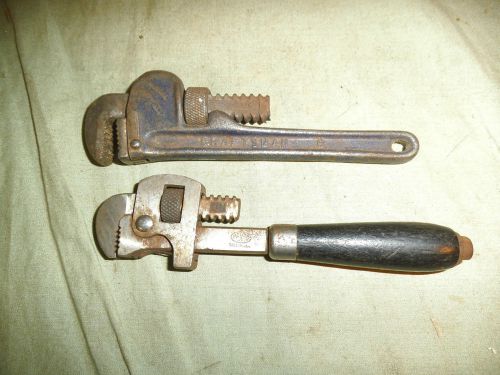 Estate 2  Vintage Antique Mini Pexto Craftsman 6&#034; l Pipe Wrenches Wrench Tool