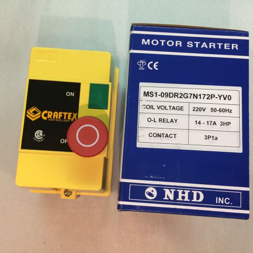 Saw motor &amp; stationary machine magnetic switch nhd  220v 14 - 17 amp 3hp for sale