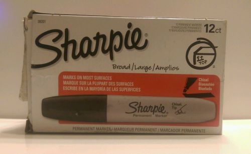 Sharpie permanent marker, large 12 pack Black, chiseled Tip