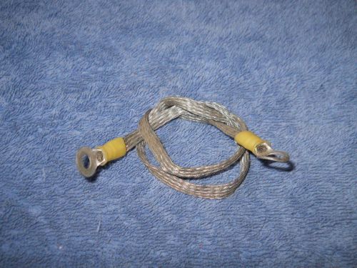 12&#034; grounding strap, braid shield, 1/4&#034; ring lug on each end for sale