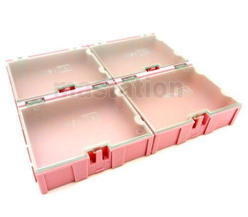 50Pcs Patch Laboratory Component Box SMT SMD Storage Box Kits Pink CB03
