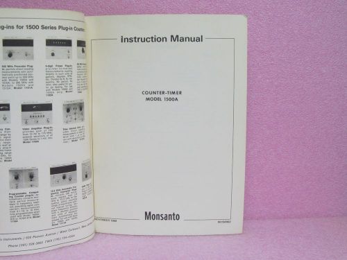 Monsanto Manual 1500A, 1500B Counter/Timer Instruction Manual w/Schematics