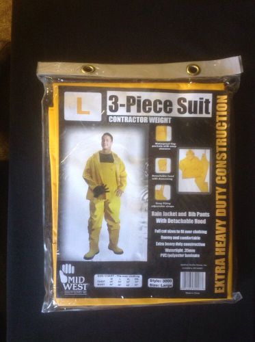 Mid west contractor weight l extra heavy duty rain jacket and bib pants for sale