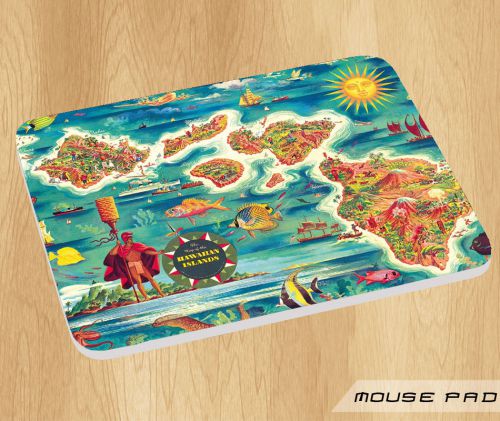 Hawaiian Islands Map On Mousepad Gaming Design New Cool