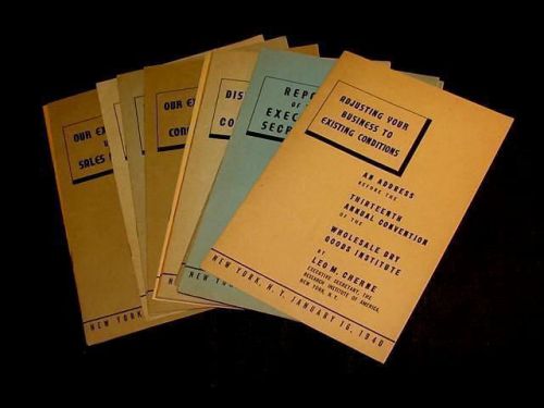 1940 WHOLESALE DRY GOODS INSTITUTE PRES ADDRESS REPORTS DEPRESSION CONVENTION LT