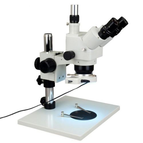 Zoom trinocular 5x-80x stereo microscope+0.5x barlow lens+56 led ring light for sale