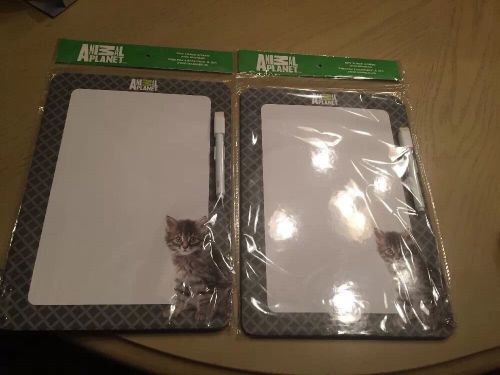 Animal Planet set of 2 Dry Erase Board &amp; Dry Erase Marker w/Cat 8 1/2&#034; x 12 cool
