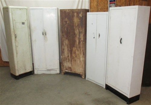 5 Metal Cabinet Mid Century Wardrobe Dental Pantry Cupboard Kitchen Sink Base d