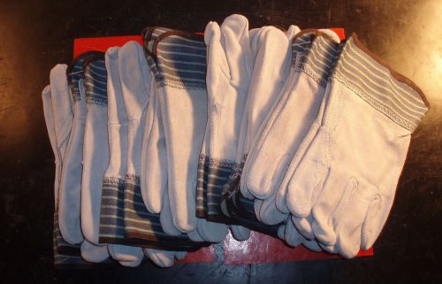 PIP 82-5044, Split Cowhide Leather Work Gloves, Gray, Sz Large, Qty. 8 pr,/HV4/